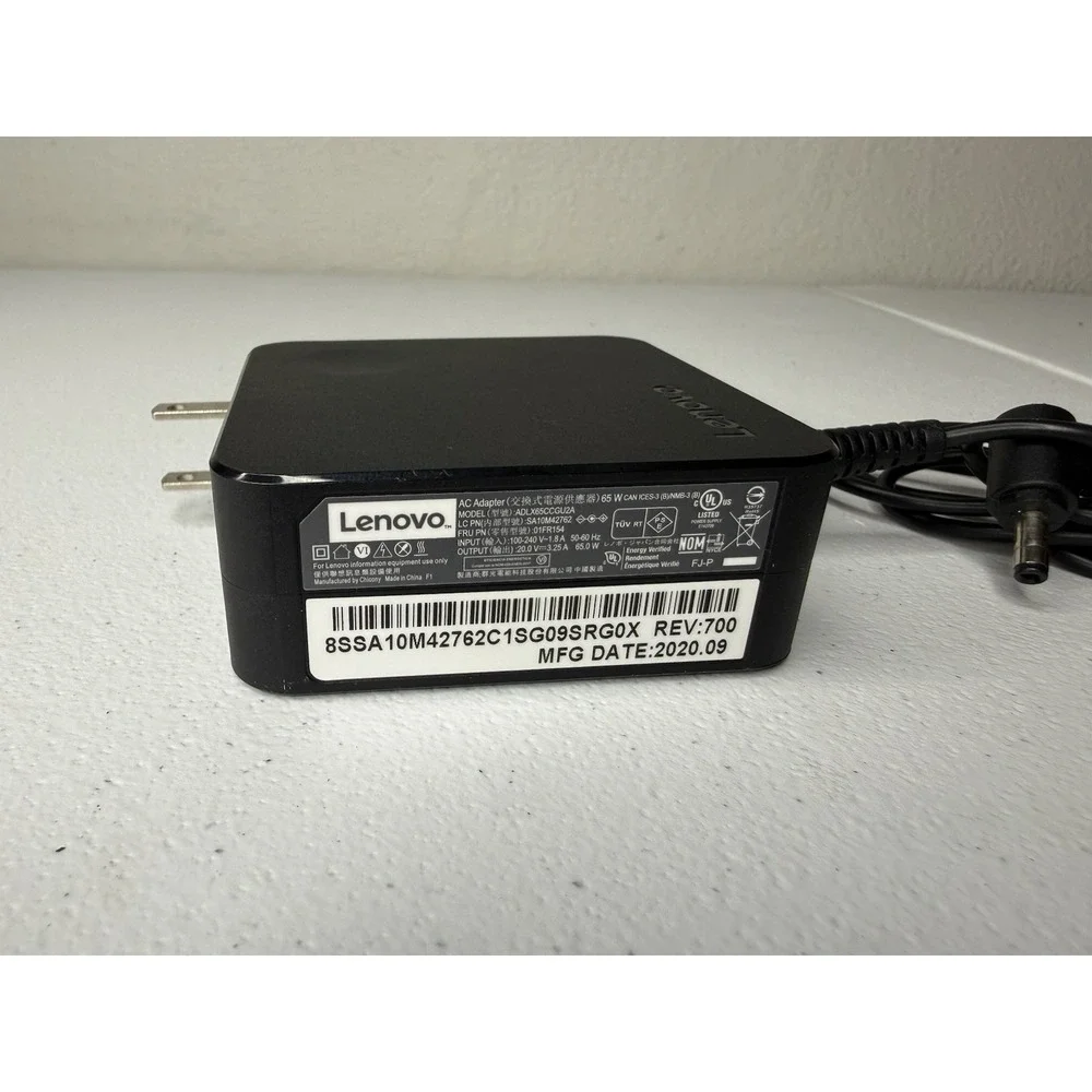 Lenovo 65W Laptop Charger ADLX65CCGU2A AC Adapter IdeaPad 3 15IIL05 4mm 20V